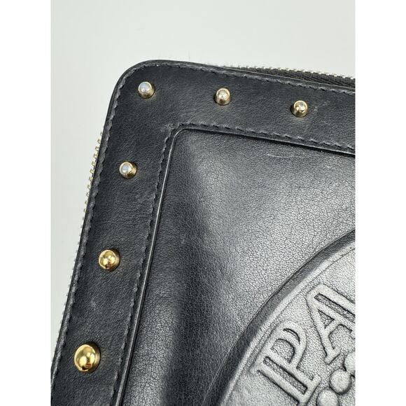 Balmain Embossed Leather Wallet in Black with Gold Hardware B-9 - Picture 14 of 16